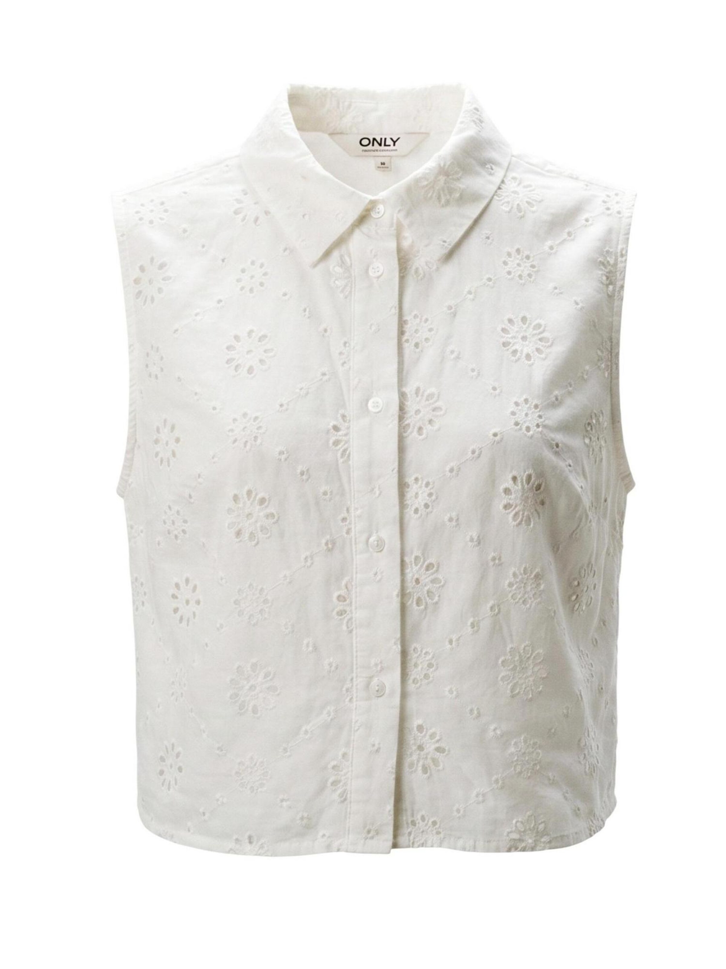 Maglietta 'Onlalithea Sl Short Emb Wvn 15371174' di ONLY in bianco: frontale