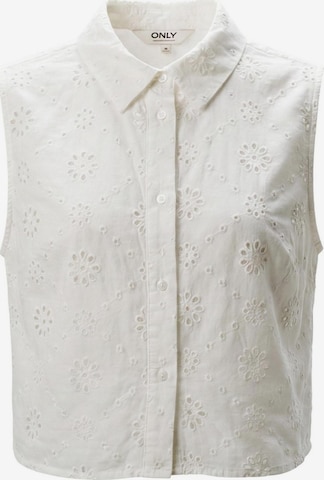 Maglietta 'Onlalithea Sl Short Emb Wvn 15371174' di ONLY in bianco: frontale
