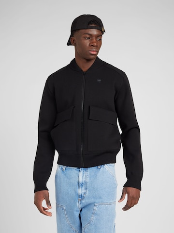 G-Star RAW Knit Cardigan in Black: front