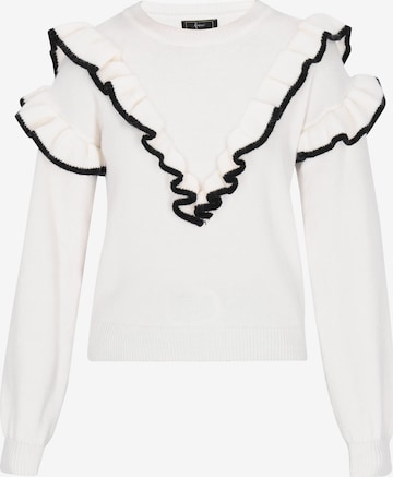 Pullover di faina in bianco: frontale