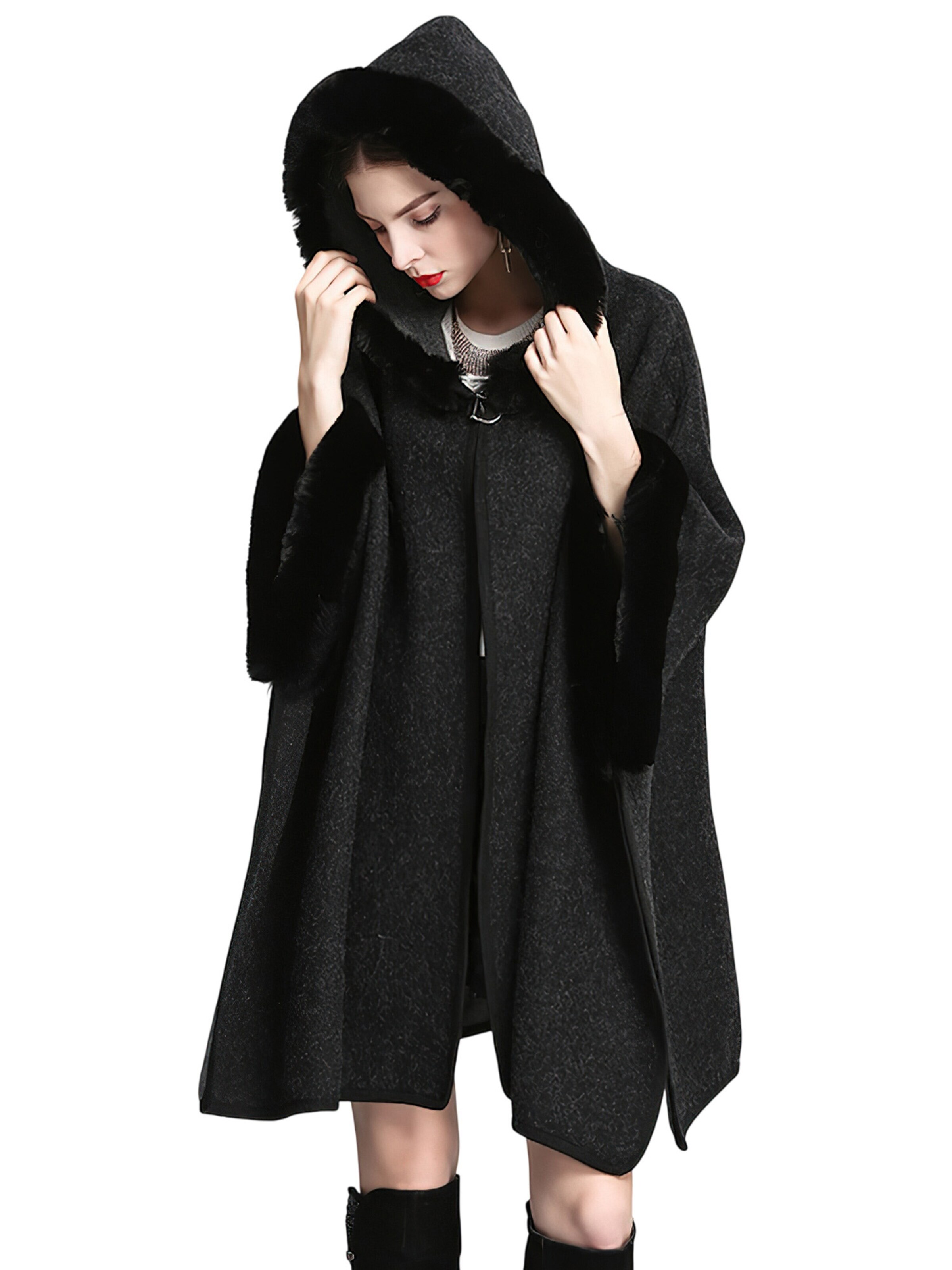 Magicshe Cape 'Cape mit Kapuze' in Black
