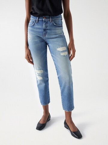 Coupe slim Jean Salsa Jeans en bleu : devant