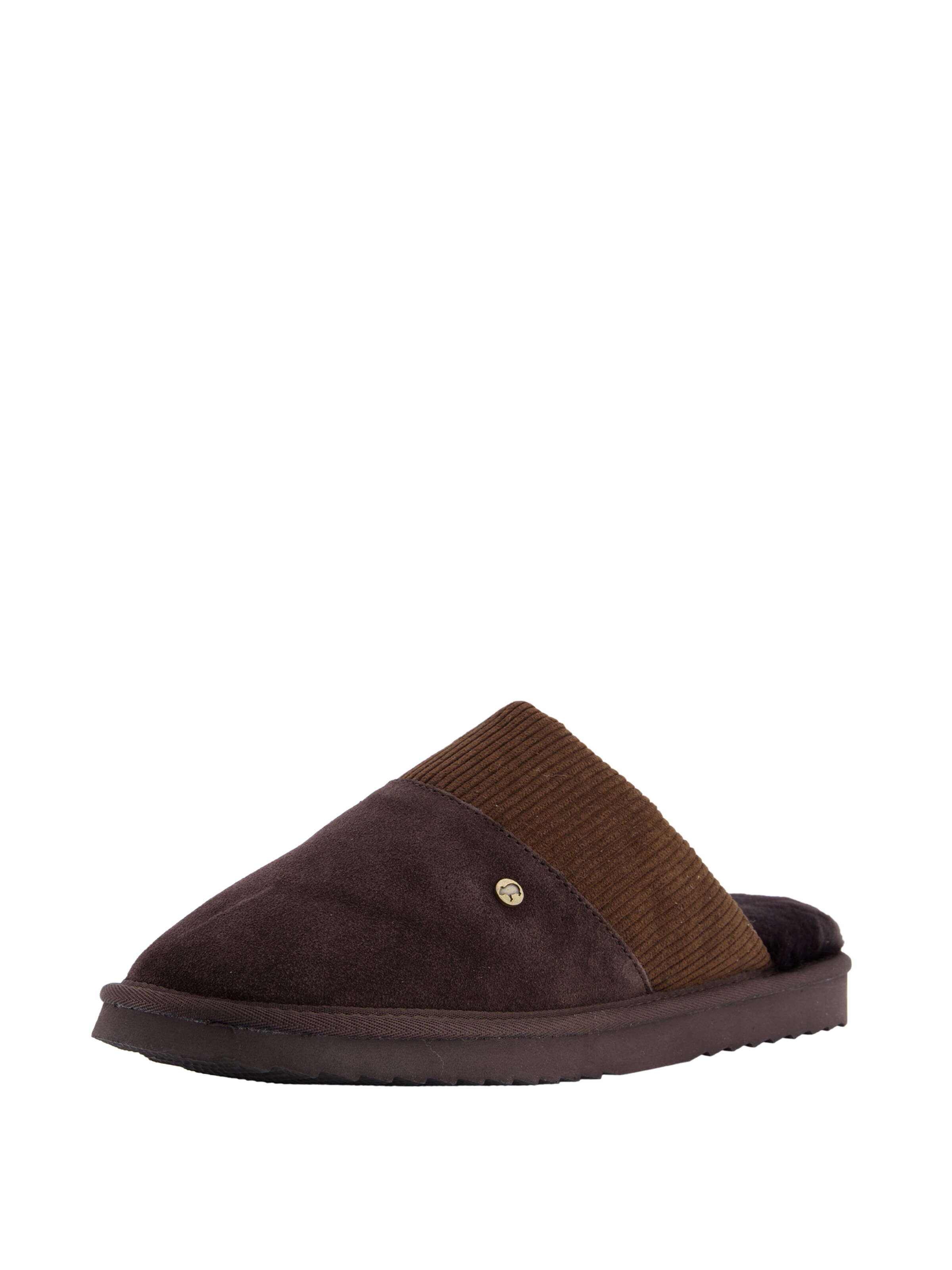 Warmbat Hausschuh 'Perth' in Braun: Vorderseite