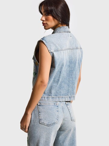 IT'S BASIC Vest 'DENIM WAISTCOAT' in Blue