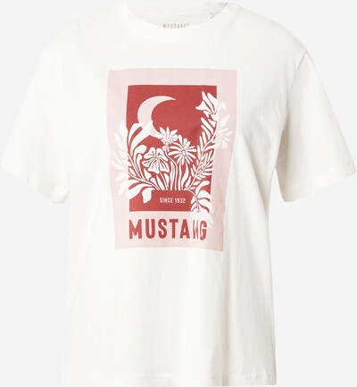 MUSTANG T-Shirt 'ALINA' in pastellpink / dunkelpink / offwhite, Produktansicht