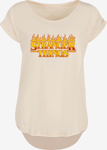 F4NT4STIC T-Shirt 'Stranger Things Netflix TV Series' in Beige: predná strana