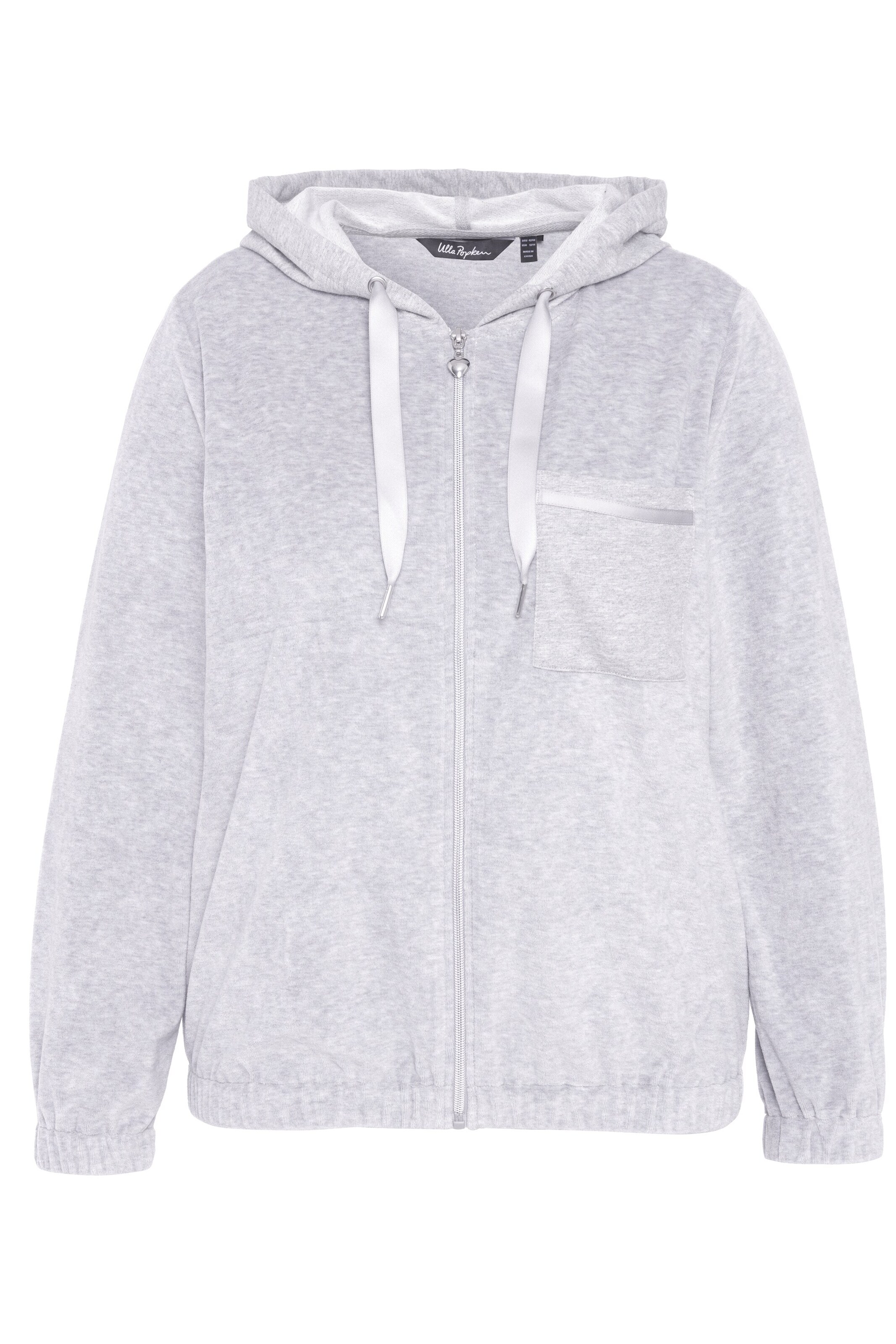 Ulla Popken Sweatjacke in Grau: Vorderseite