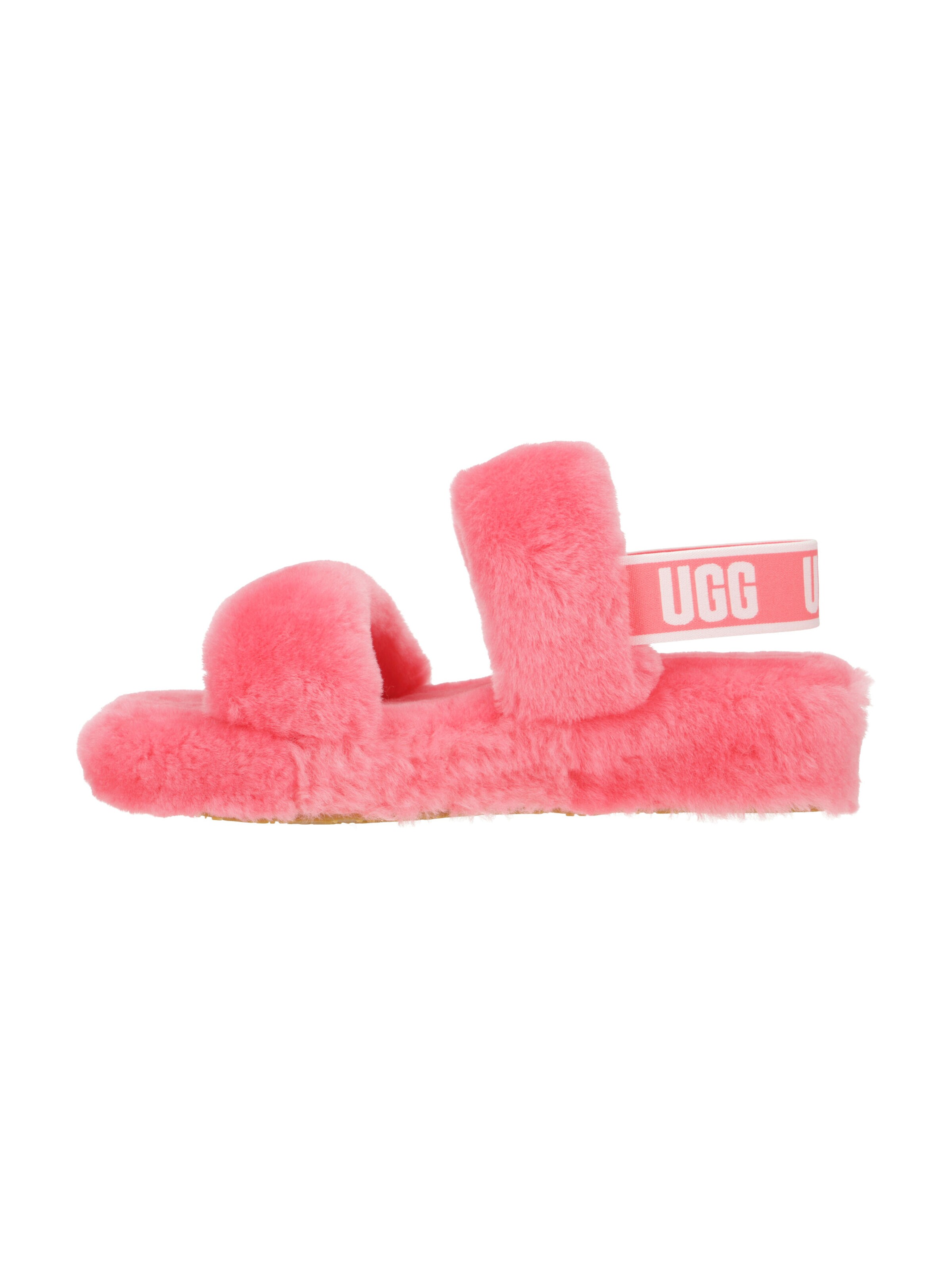 UGG Pantolette 'UGG Oh Yeah Hausschuhe pink Fell 1107953' in Pink