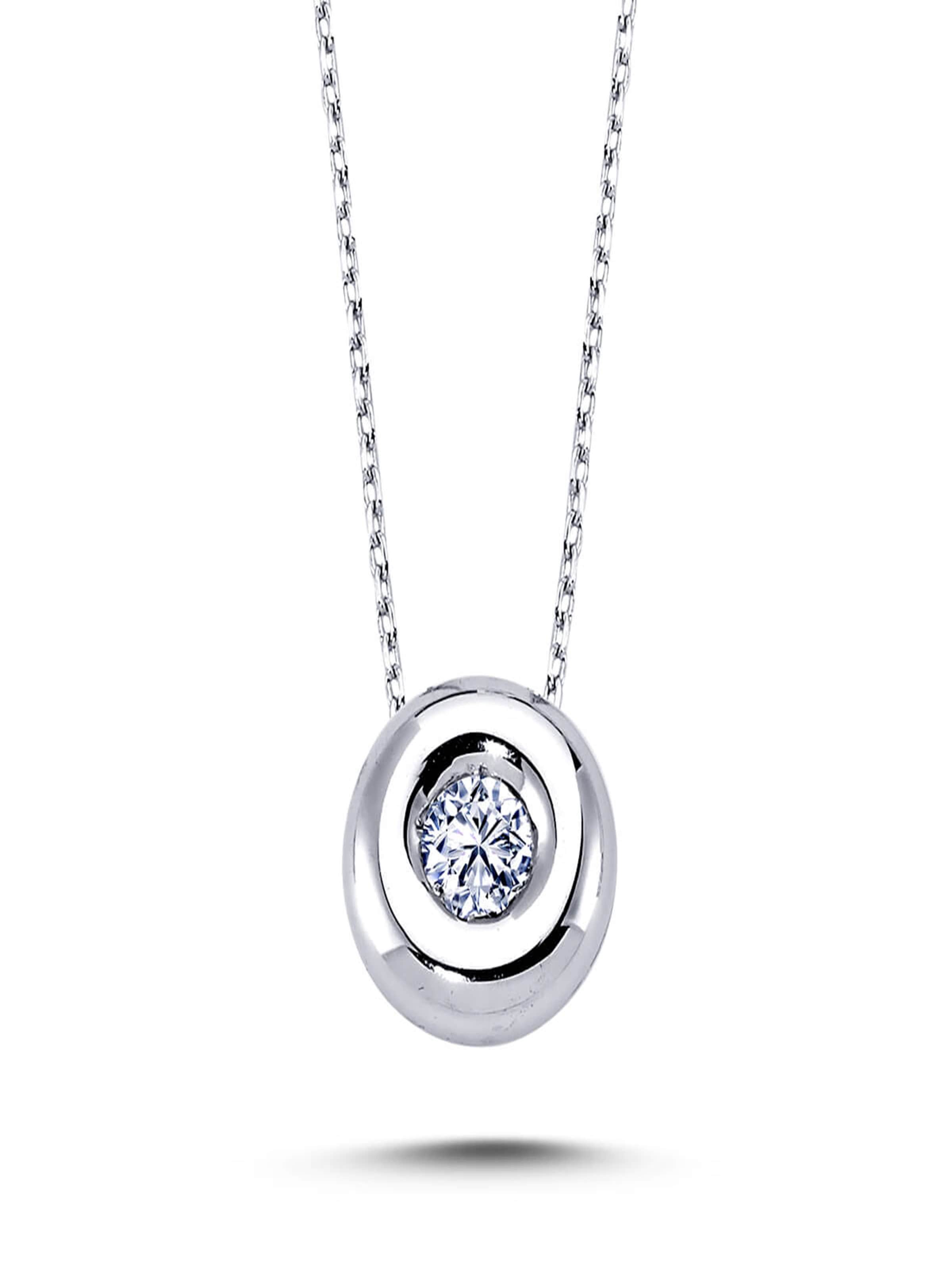 EinStein Diamant Necklace in Silver: front