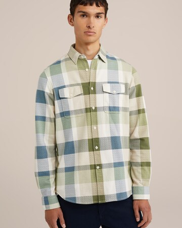 WE Fashion Regular fit Button Up Shirt in Green