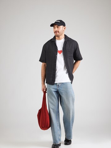 HUGO - Ajuste confortable Camisa 'Exolino' en negro