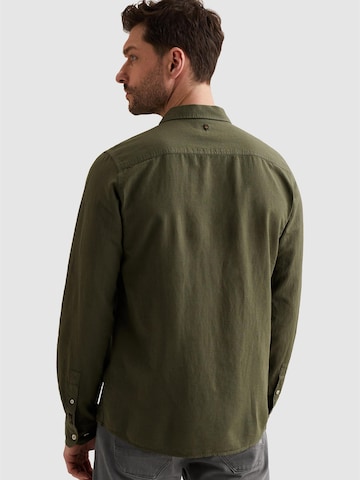 PME Legend Regular fit Skjorta 'Shirt in cotton/linen with garment-dye wash' i grön