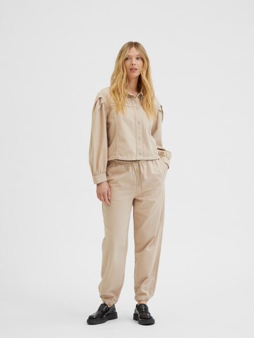 SELECTED FEMME Tapered Broek 'Molly' in Beige