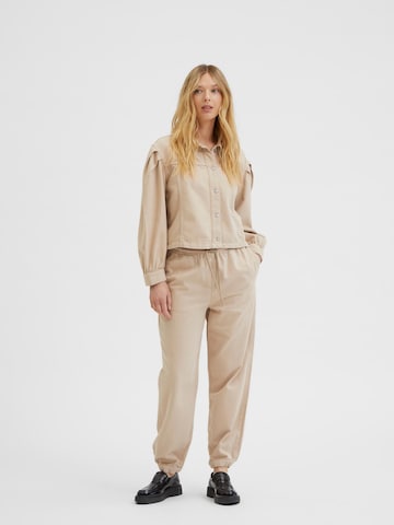 SELECTED FEMME Tapered Byxa 'Molly' i beige