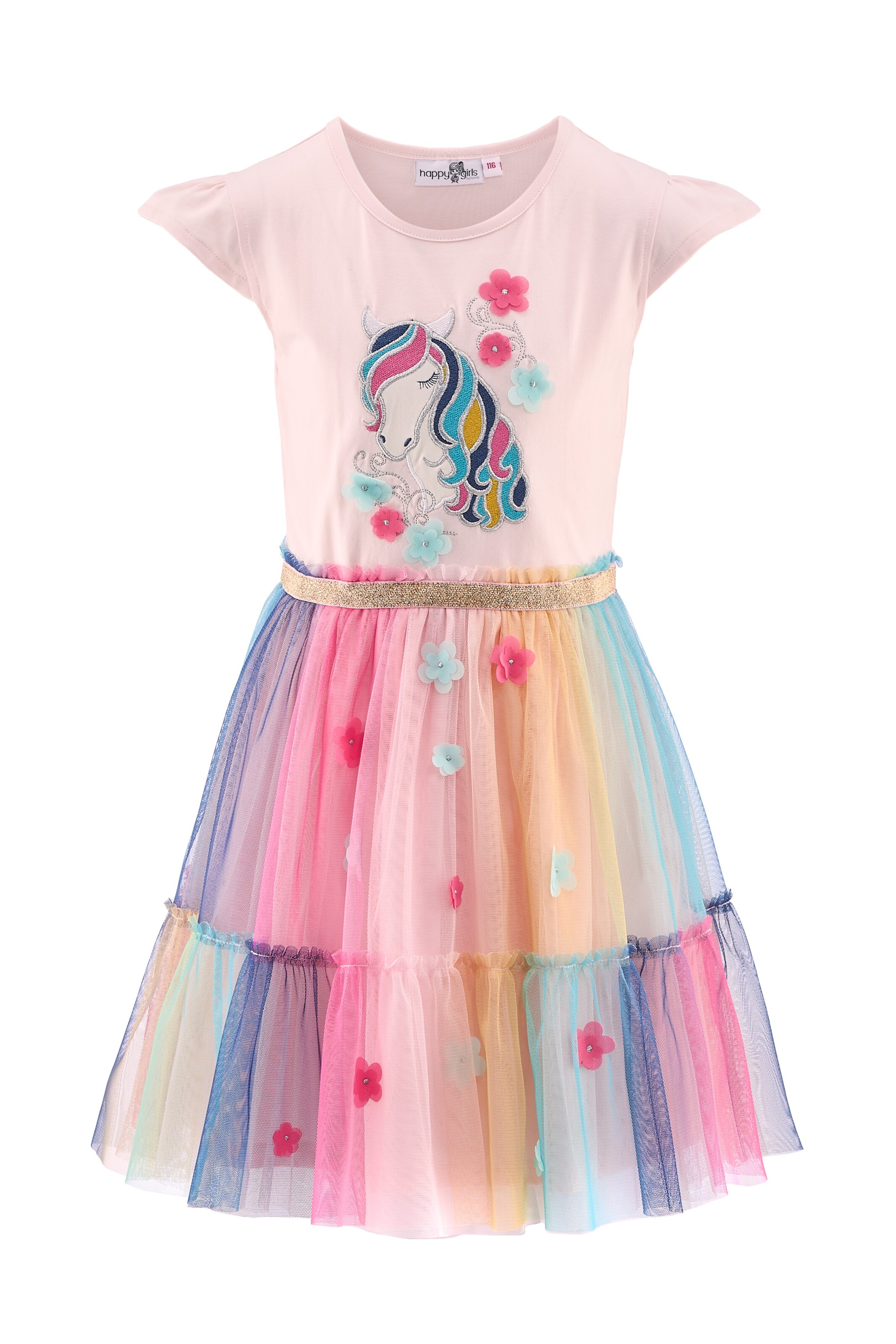 happy girls Dress in Pink: front