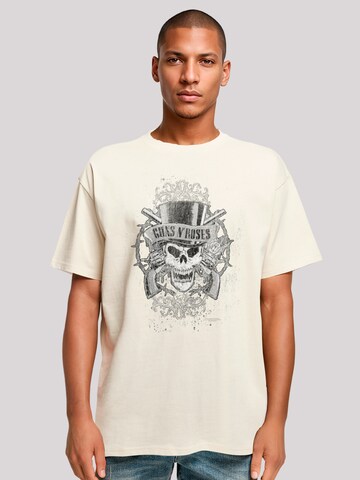 F4NT4STIC T-Shirt 'Guns 'N' Roses Skull and Pistols' in Beige: Vorderseite