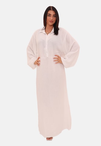 Robe-chemise Elara en blanc : devant