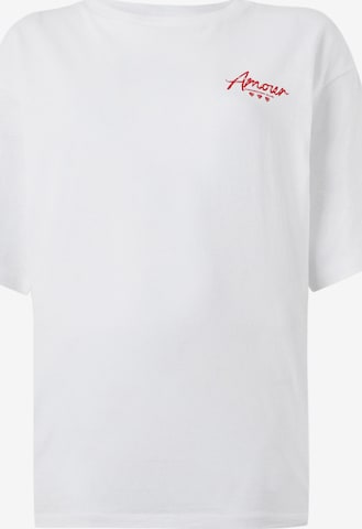 Tricou 'JXVALENTINE' de la JJXX pe alb: față