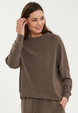 Athlecia Athletic Sweatshirt 'Jacey' in Brown: front