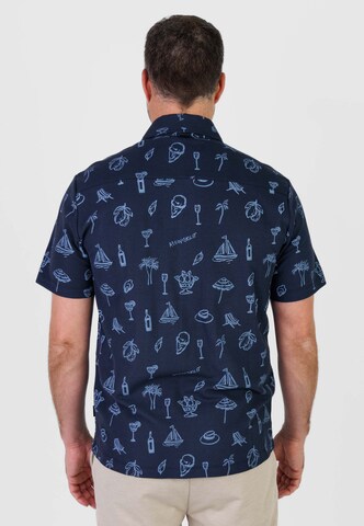 Kleinigkeit Regularny krój Koszula 'Travel Scott' w kolorze niebieski