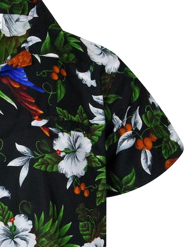 King Kameha Shirt 'Cherryparrot'‌‌‌‌‌‌‌‌‌ in Schwarz