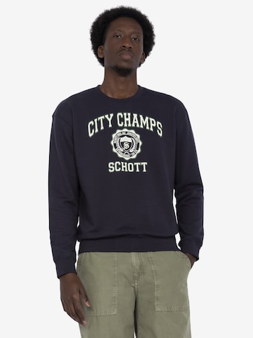 Schott NYC Sweatshirt 'Swivan1' in Blauw: voorkant