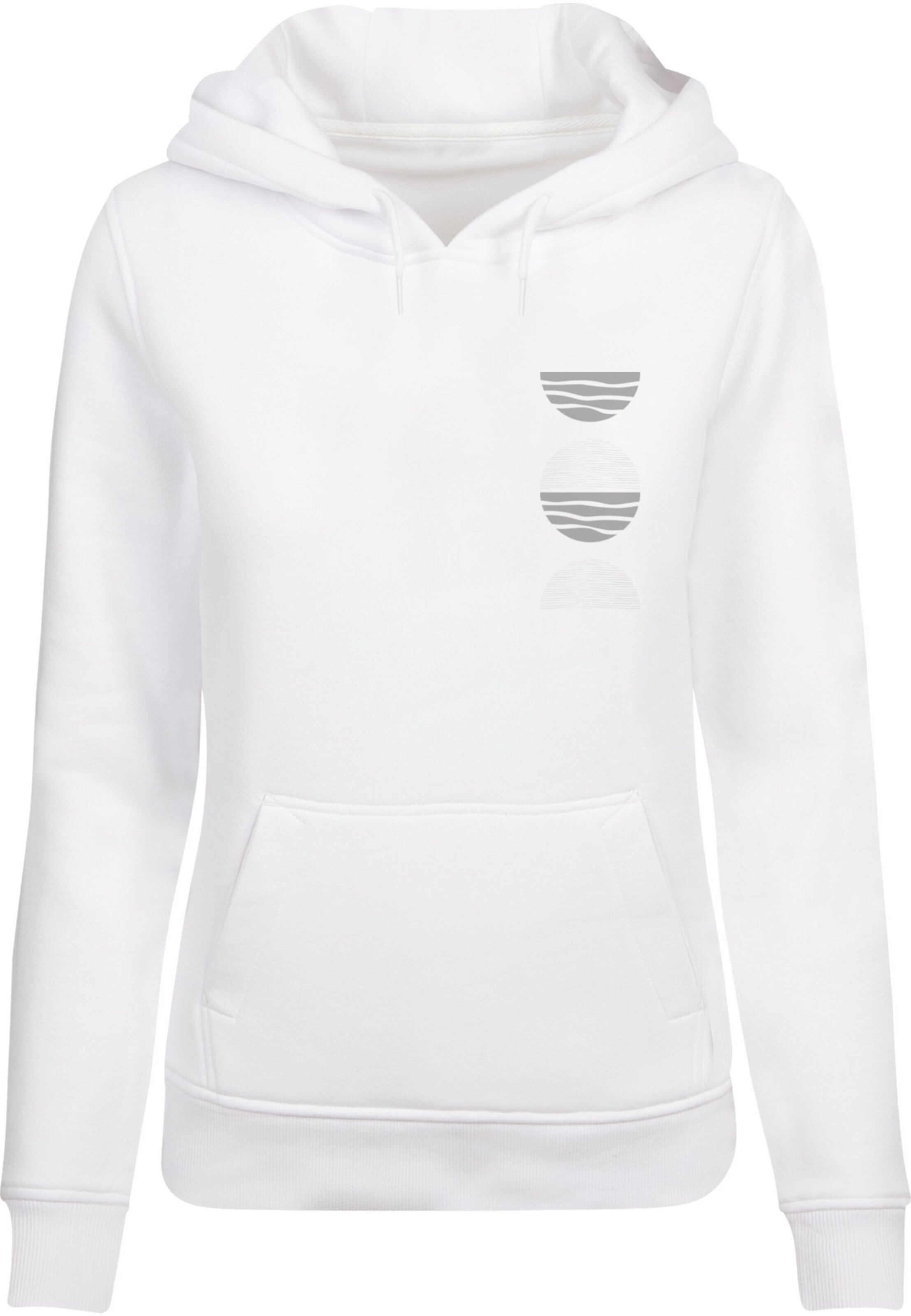 Merchcode Sweatshirt 'Abstract Waves' in Weiß: Vorderseite