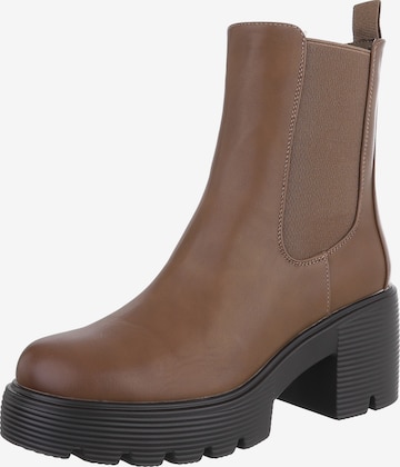 Ital-Design Stiefelette in Braun: Vorderseite