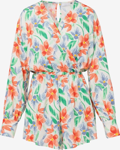 Vienos dalies kostiumas iš Laurella, spalva – melsvai pilka / žalia / oranžinė / balta, Prekių apžvalga