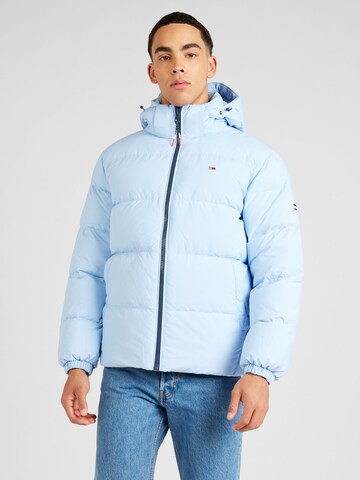 Tommy Jeans Zimní bunda 'ESSENTIAL' – modrá: přední strana