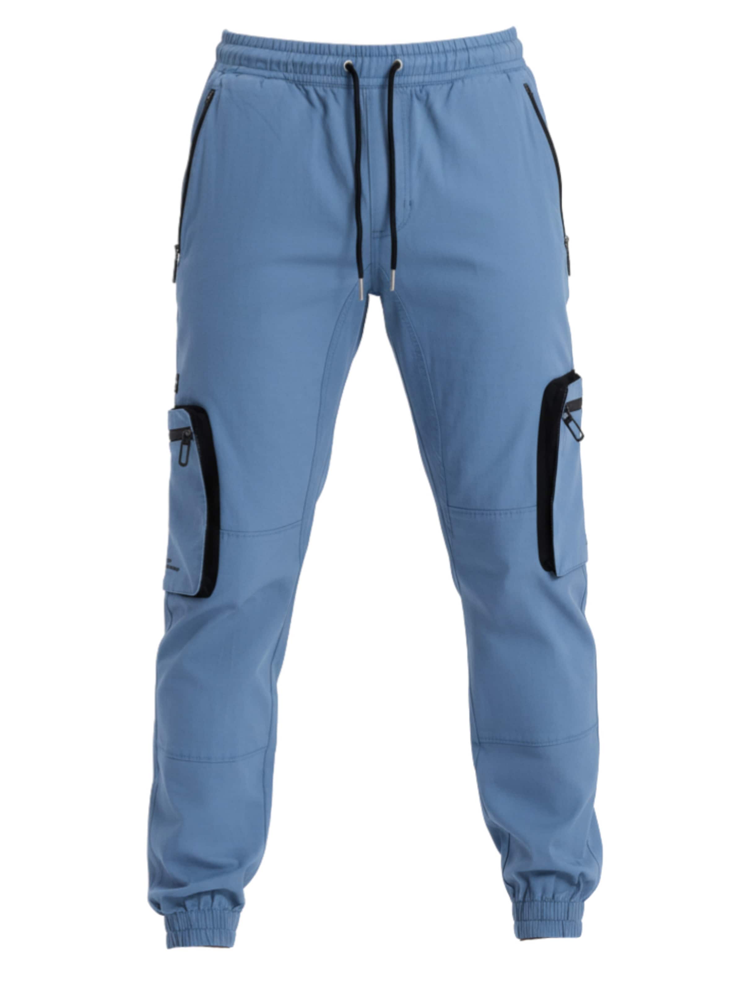 Ombre Tapered Broek 'OM-PAJO-0135' in Blauw: voorkant