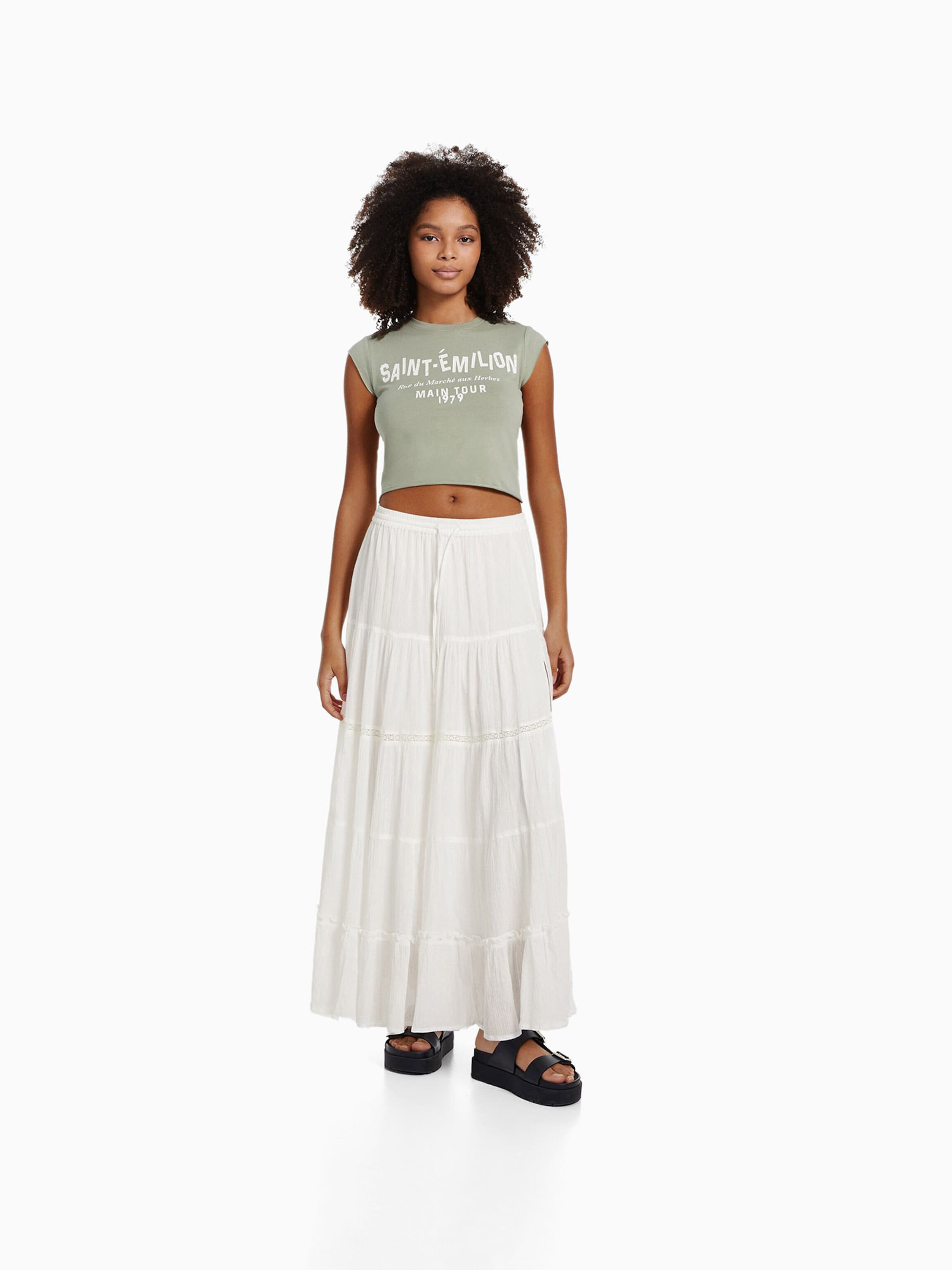 Bershka Rok in Wit ABOUT YOU