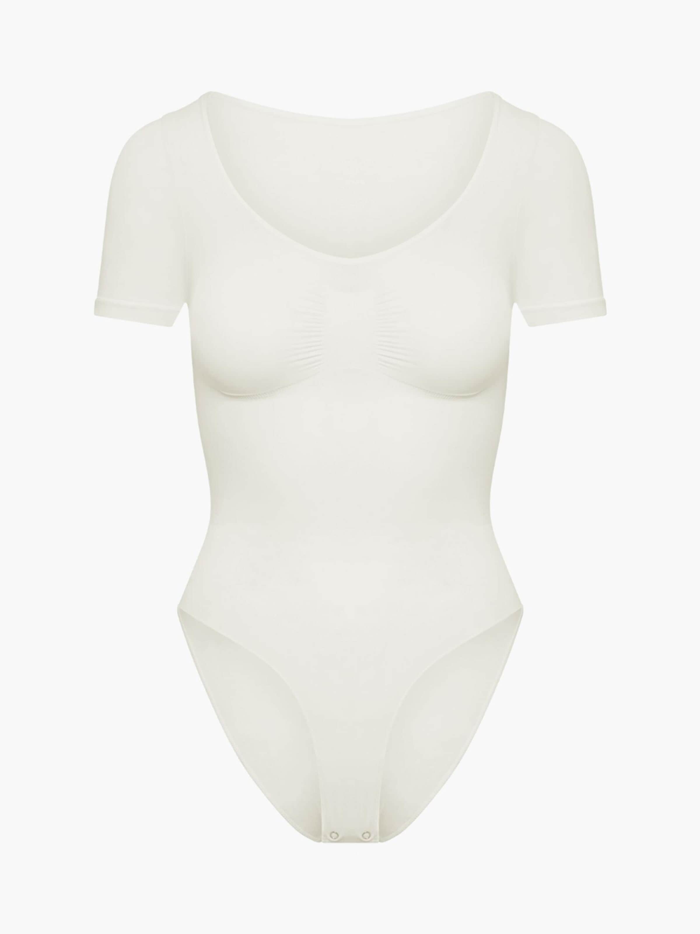 Body modellante 'T-Shirt Bodysuit Sculpting Shapewear mit Slip' di cfab (formerly creamy fabrics) in bianco: frontale