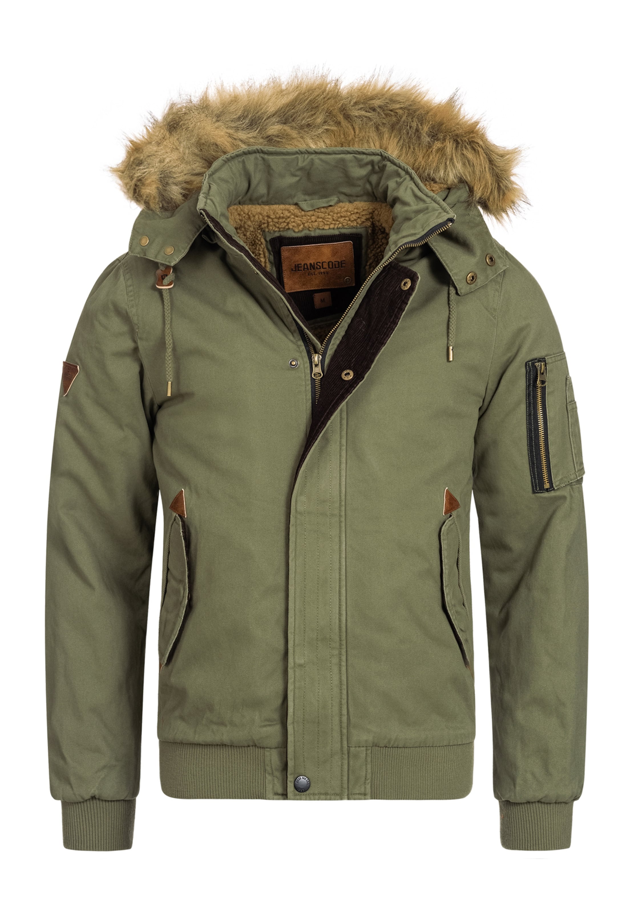 INDICODE JEANS Winterjas 'Pennington' in Groen: voorkant