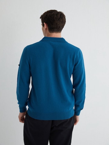SILK & CASHMERE Gebreid vest in Blauw