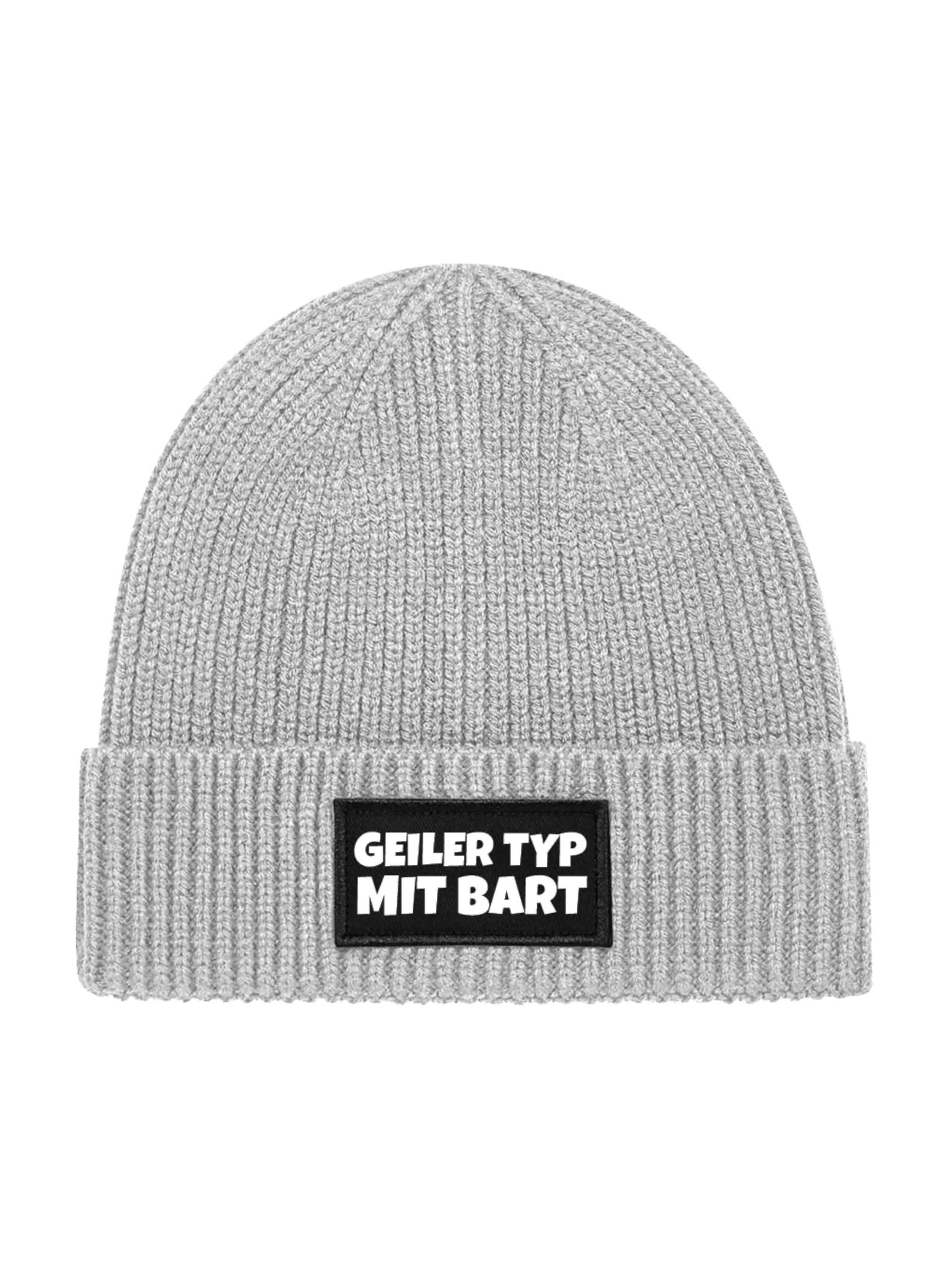 Youth Designz Beanie 'Geiler Typ mit Bart' in Grey: front