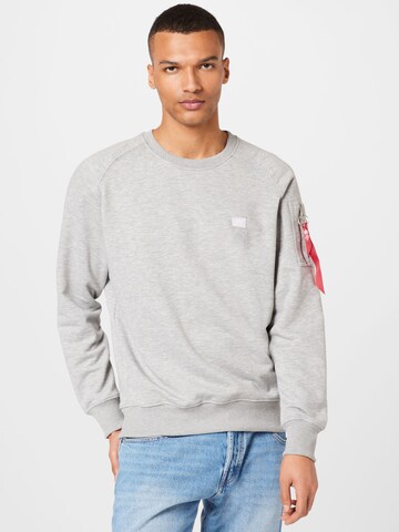 ALPHA INDUSTRIES Sweatshirt 'X-Fit' in Grijs: voorkant