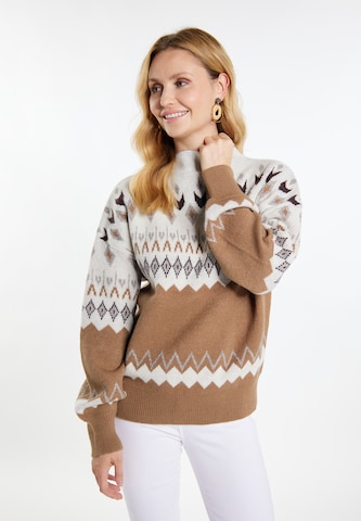 usha FESTIVAL Sweater 'Carnea' in Brown: front