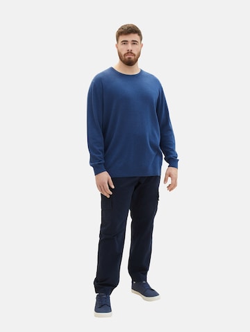 TOM TAILOR Men + Regular Cargohose in Blau