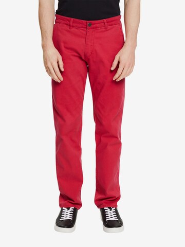 ESPRIT Regular Chino Pants in Red: front