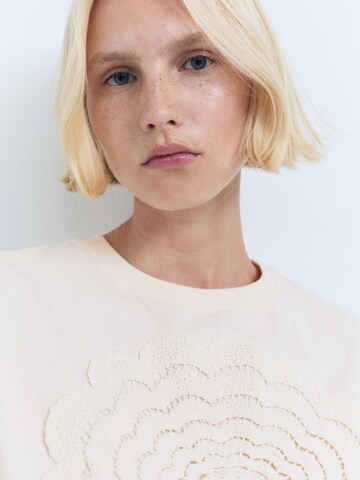 MANGO Shirt 'CROCHE-H' in Beige