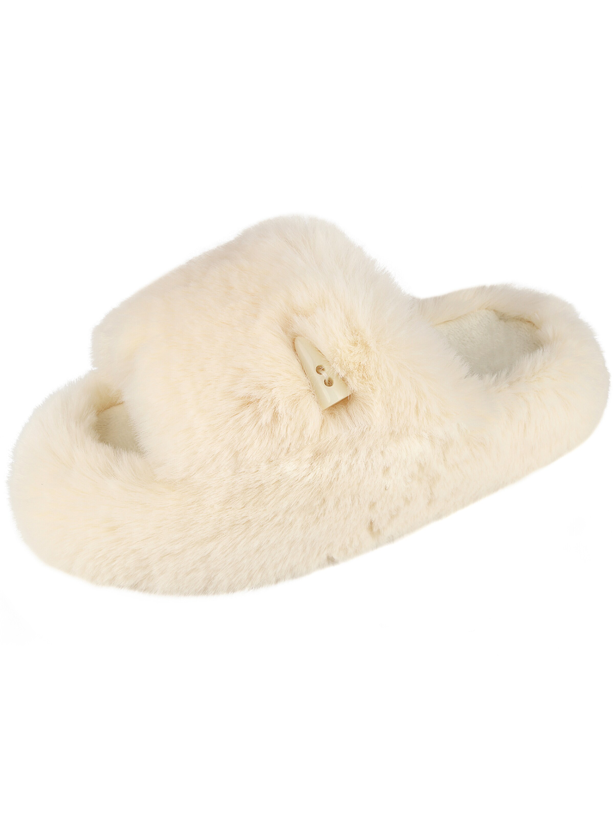 Youecci Mules 'Plush thick soled slippers' in White: front