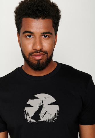GREENBOMB Shirt 'Nature Clouds Ride' in Zwart