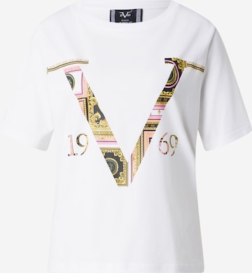 T-shirt 19V69 ITALIA en blanc : devant