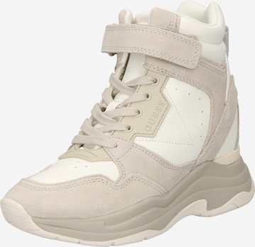 Sneaker alta 'Orlando' di GUESS in beige: frontale