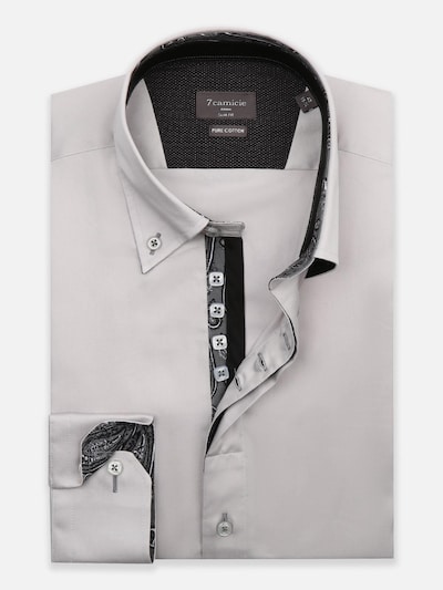 7Camicie Camisa de negocios 'Roma Iconic Satin Man Shirt Grey' en gris, Vista del producto