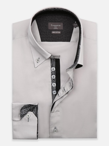 7Camicie - Camisa de negocios 'Roma Iconic Satin Man Shirt Grey' en gris: frente