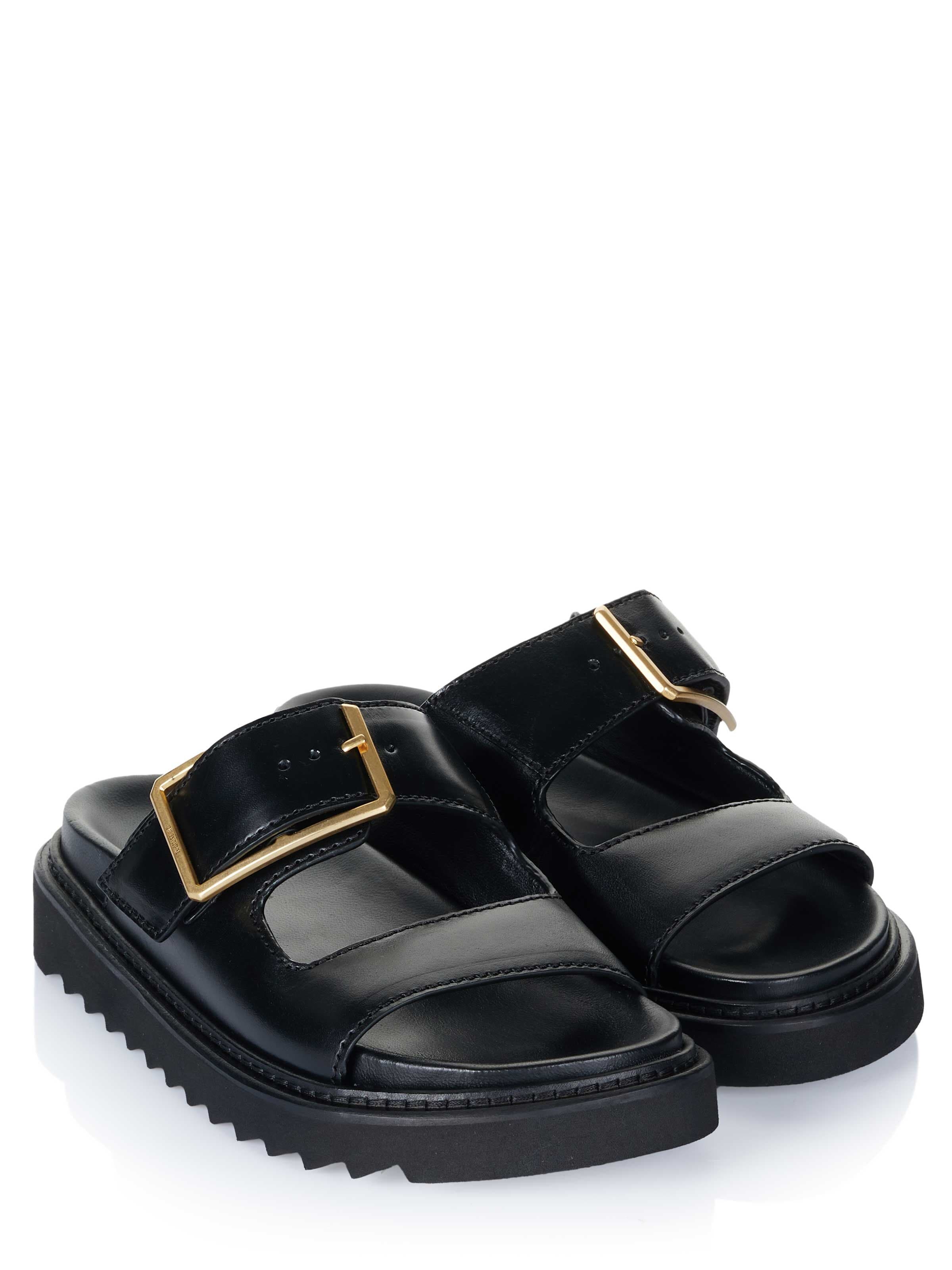 Zadig & Voltaire - Pantufa 'Zadig & Voltaire ALPHA CECILIA LEATHER WITH VEG Sandale schwarz' em preto