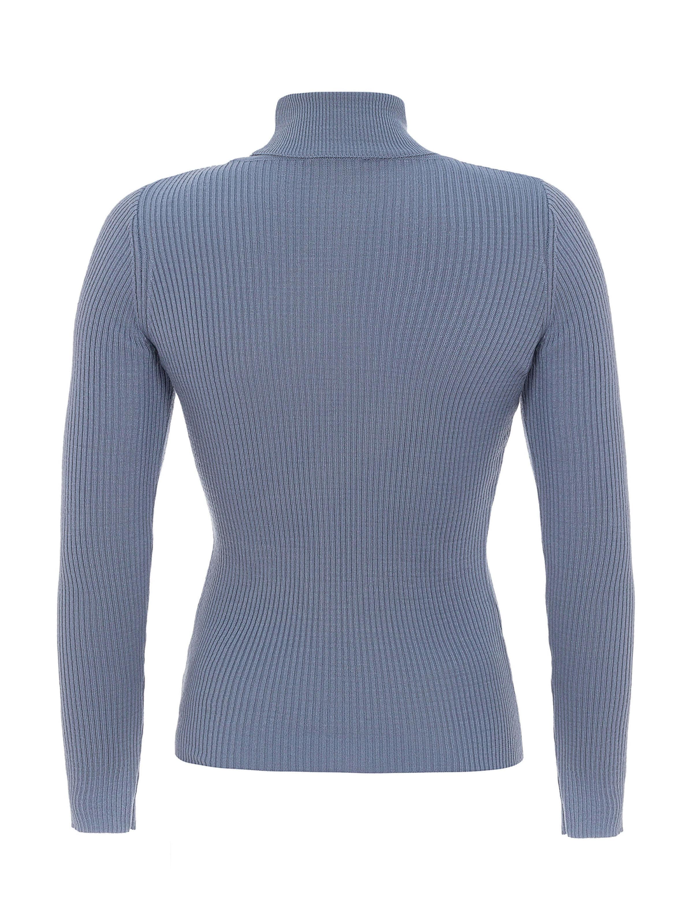 CIPO & BAXX Rollkragenpullover mit dezentem Strickmuster in Blau