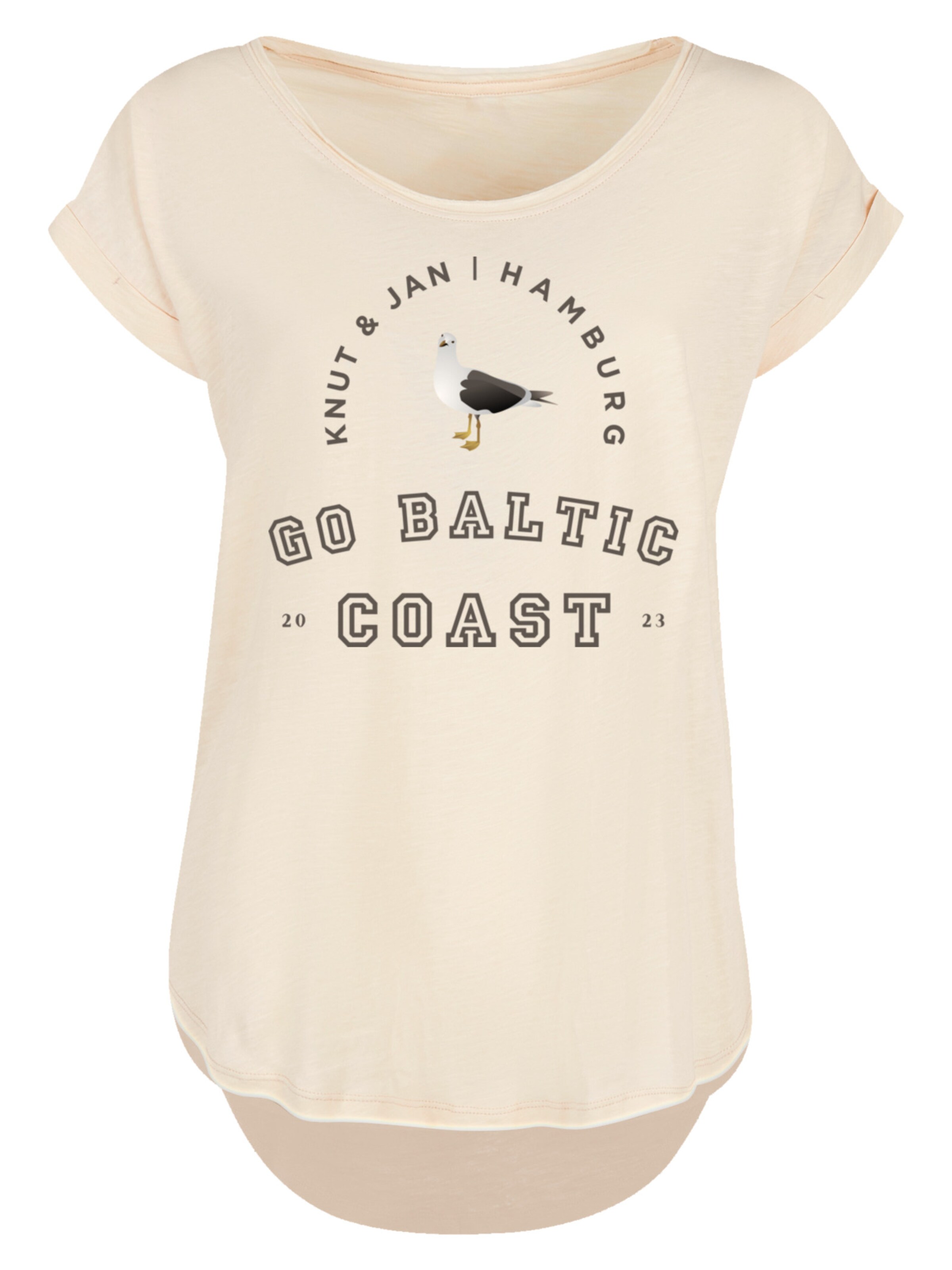 F4NT4STIC Shirt 'Möwe Knut & Jan Hamburg' in Beige: Vorderseite